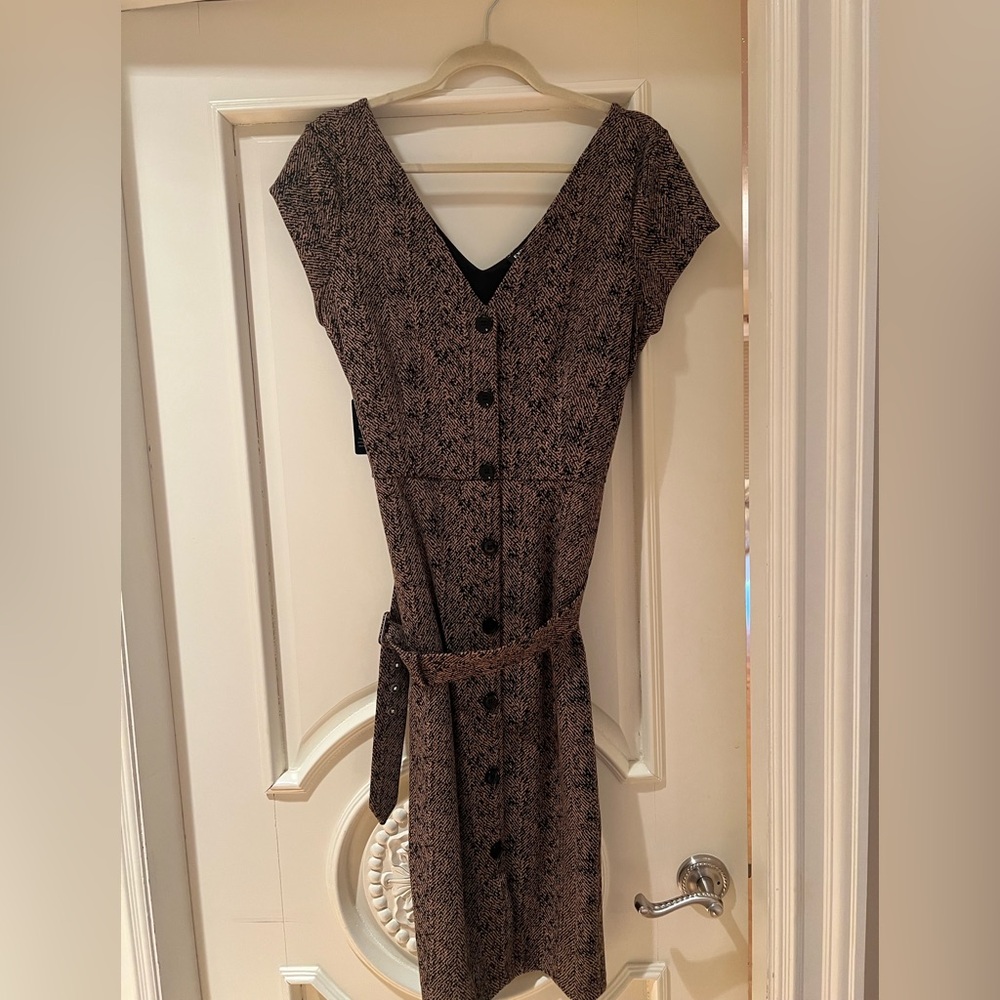 Button Front Midi Woven Dress